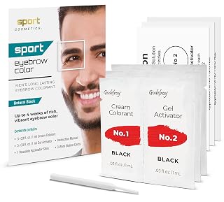 Sport Eyebrow Colorant, Men's Long Lasting Treatment to Cover Gray Brow Hairs, Natural Black - Amazon product rated Grade A