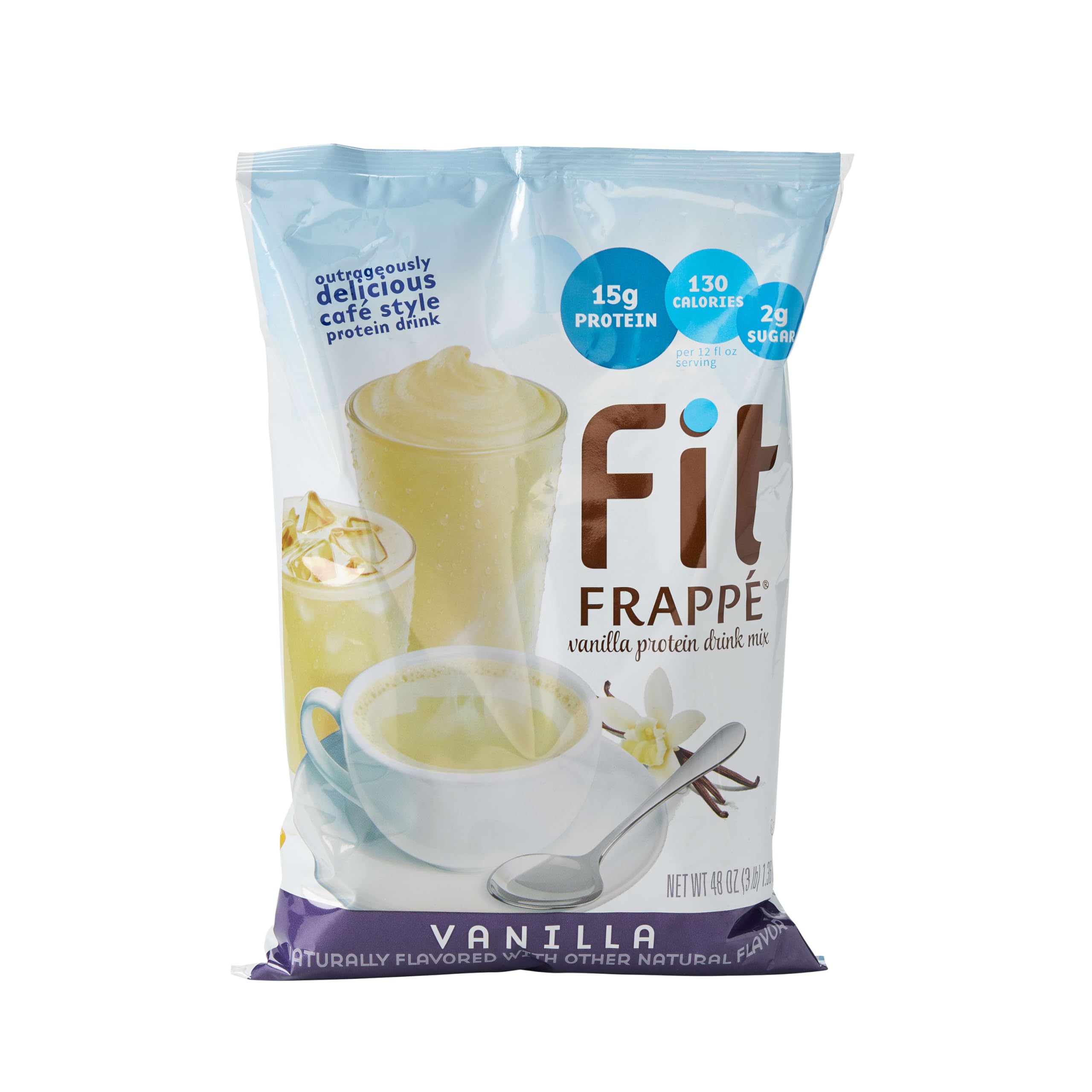 Fit Frappe Vanilla Protein Beverage Mix, 3 Pound (Pack of 1)