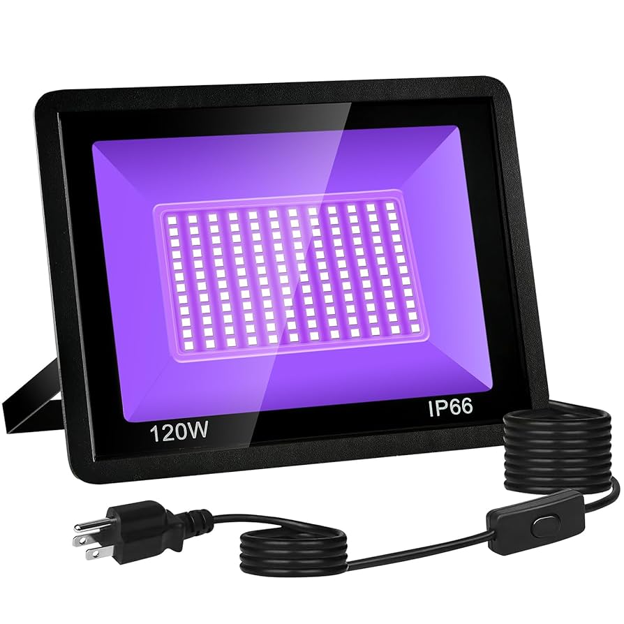 Ontesik 120W 395nm UV Black Light, Outdoor IP66 Waterproof