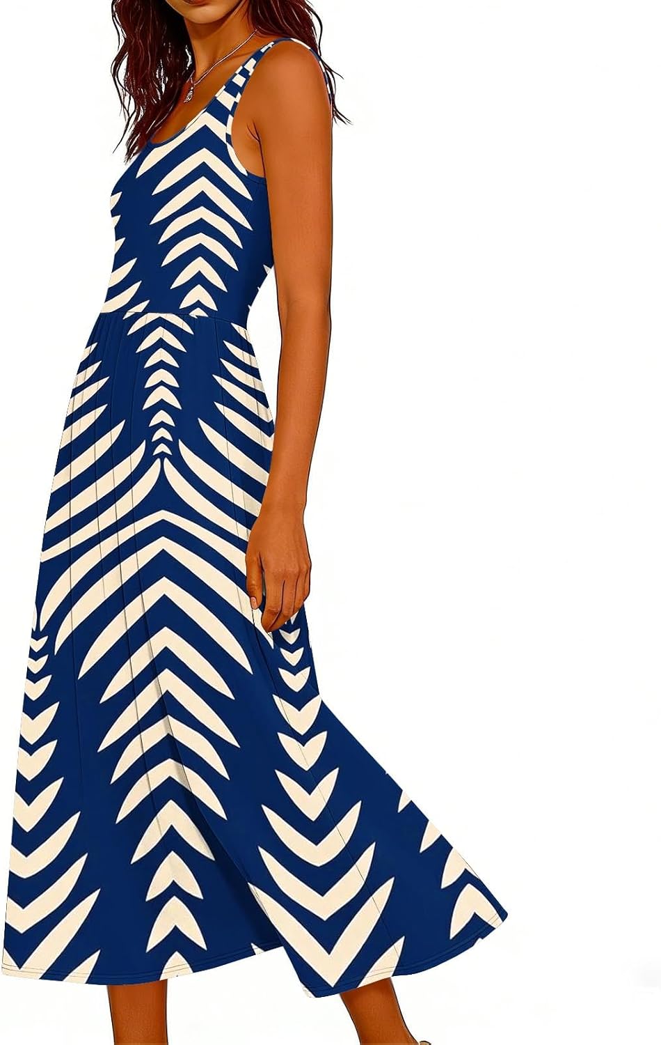 Casual Summer Dresses for Women 2026 Floral Printed Loose Crew Neck Sleeveless Swing Boho Beach Sundress