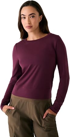 LOLE Dynamic Womens Merino-Blend Long Sleeve Top, Crew Neck, Base Layer | Lyocell and wool knit, naturally anti-bacterial and breathable, soft handfeel, tonal reflective logo, OEKO-TEX certified