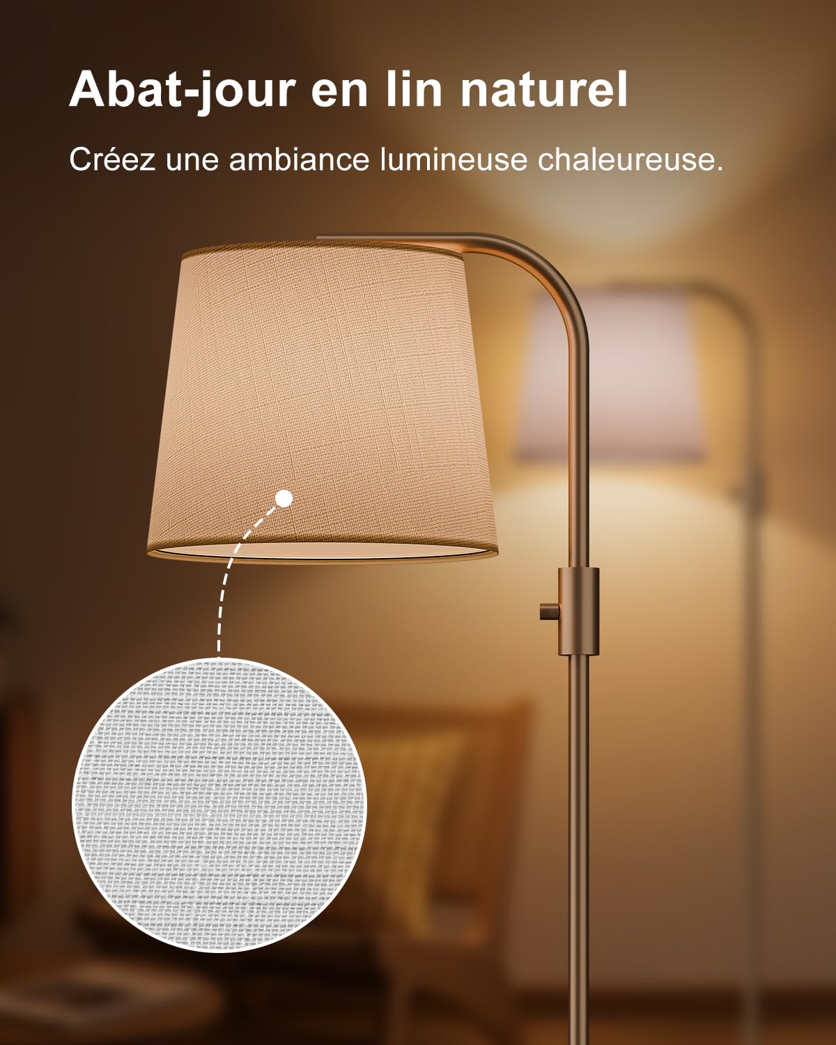 DUSKTEC Lampadaire arqué RGB connecté, contrôle App, Compatible avec Alexa