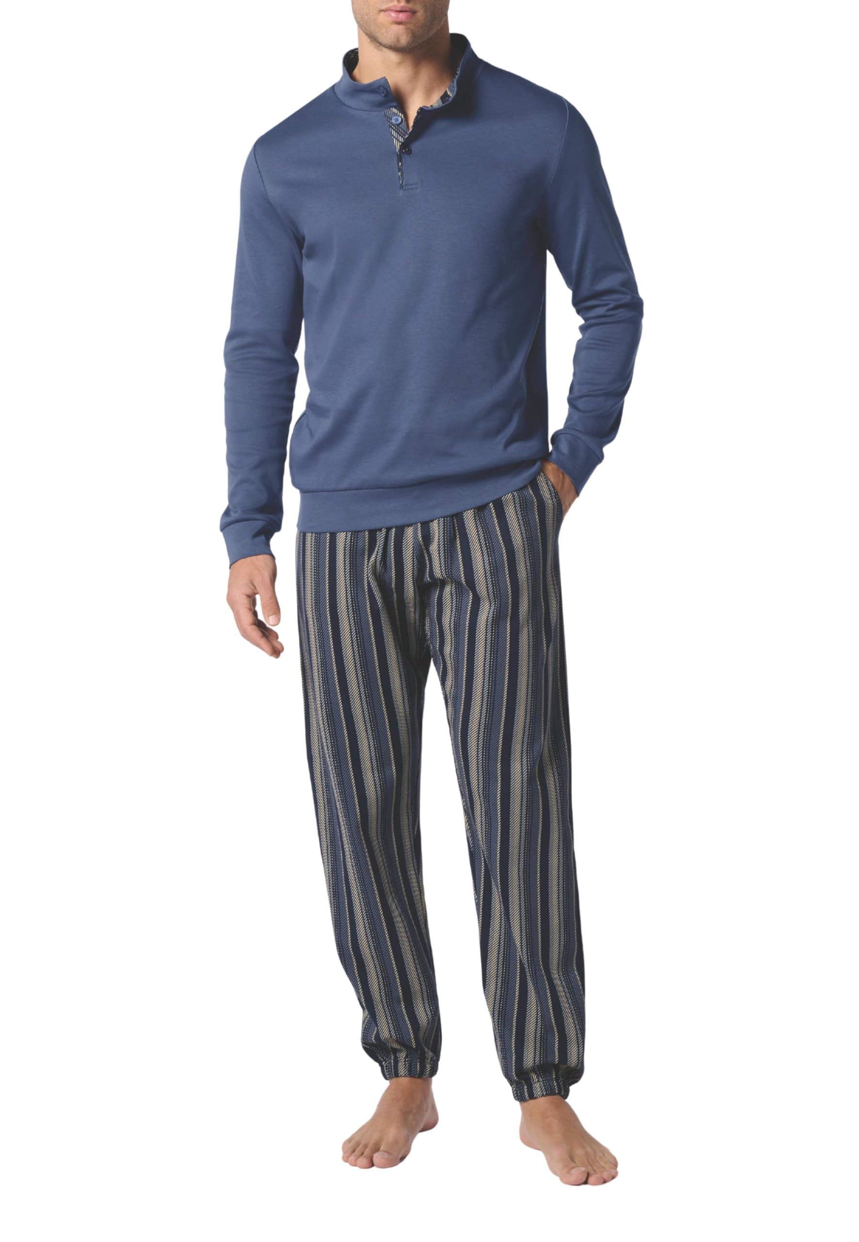 PEROFIL Pigiama Lungo Uomo Cotone Felpato Art. VPRT93204