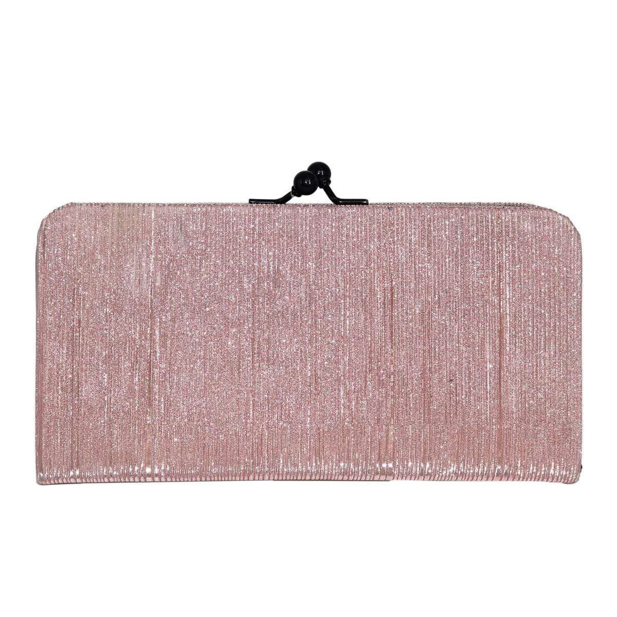 Stylish Vintage collection PU-LEATHER Shining & Glittering material Hand Wallet/Clutch, Purse, Slim ladies purse. (Pink)-image-15