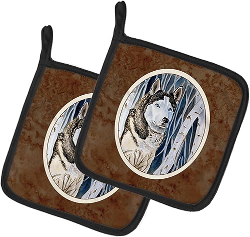 Caroline's Treasures 7137PTHD - Juego de soportes para ollas de cocina de husky siberiano, resistentes al calor, almohadillas calientes para