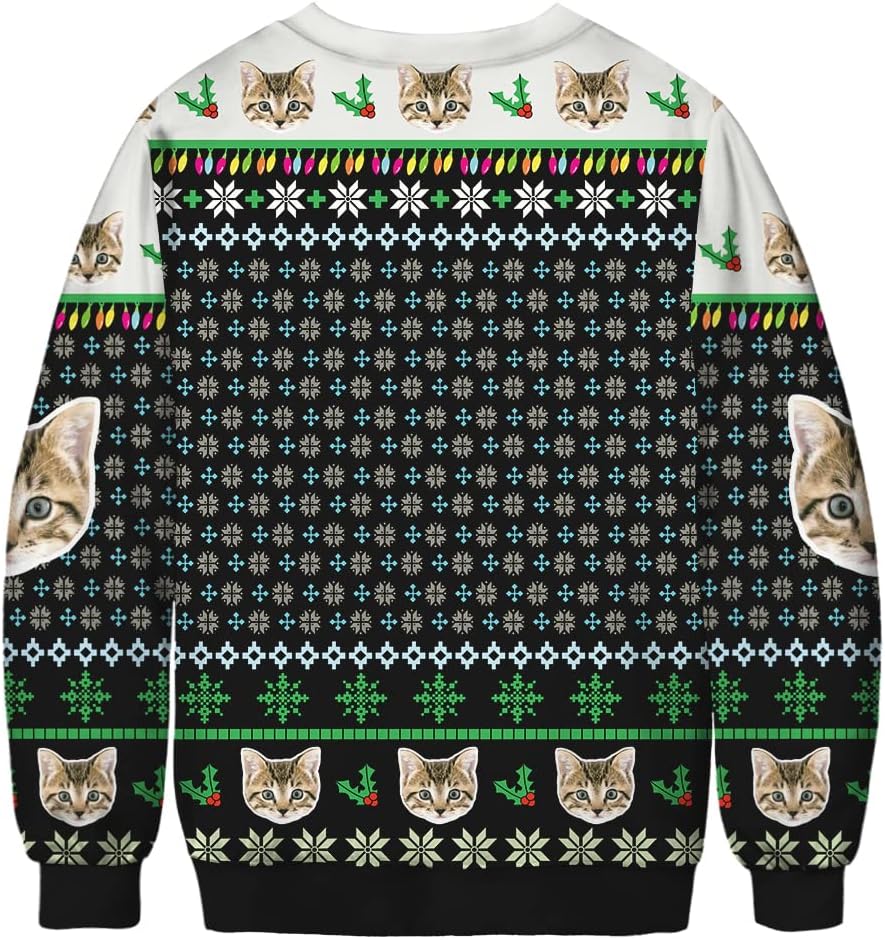 ALBIZIA Unisex Animal Print Crew Neck Ugly Christmas Xmas Pullover Sweatshirt - Image 2