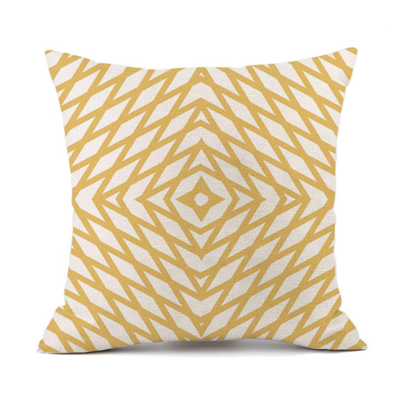 Cushion Covers 60cm x 60cm Yellow Large cushions with covers included - Linen Square Decorative Throw Pillowcases with Invisible Zipper, for Livingroom Sofa Bedroom