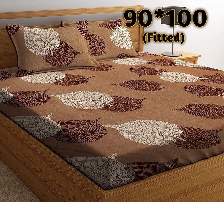 New Town Gold Fitted (Elastic) Bedsheet with 2 Pillow Covers A25-image-2