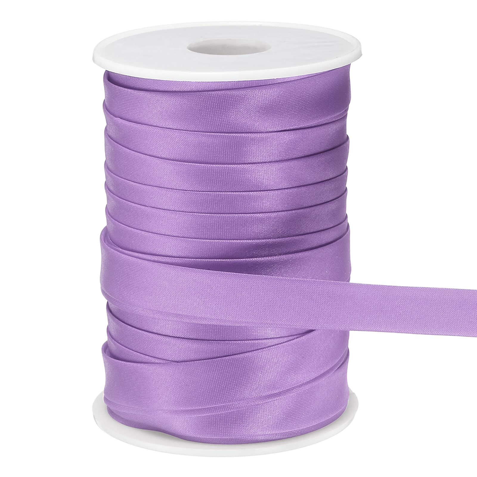 Ruban de biais en satin pré-plié violet clair pour couture et matelassage 1,6 cm x 22,9 m