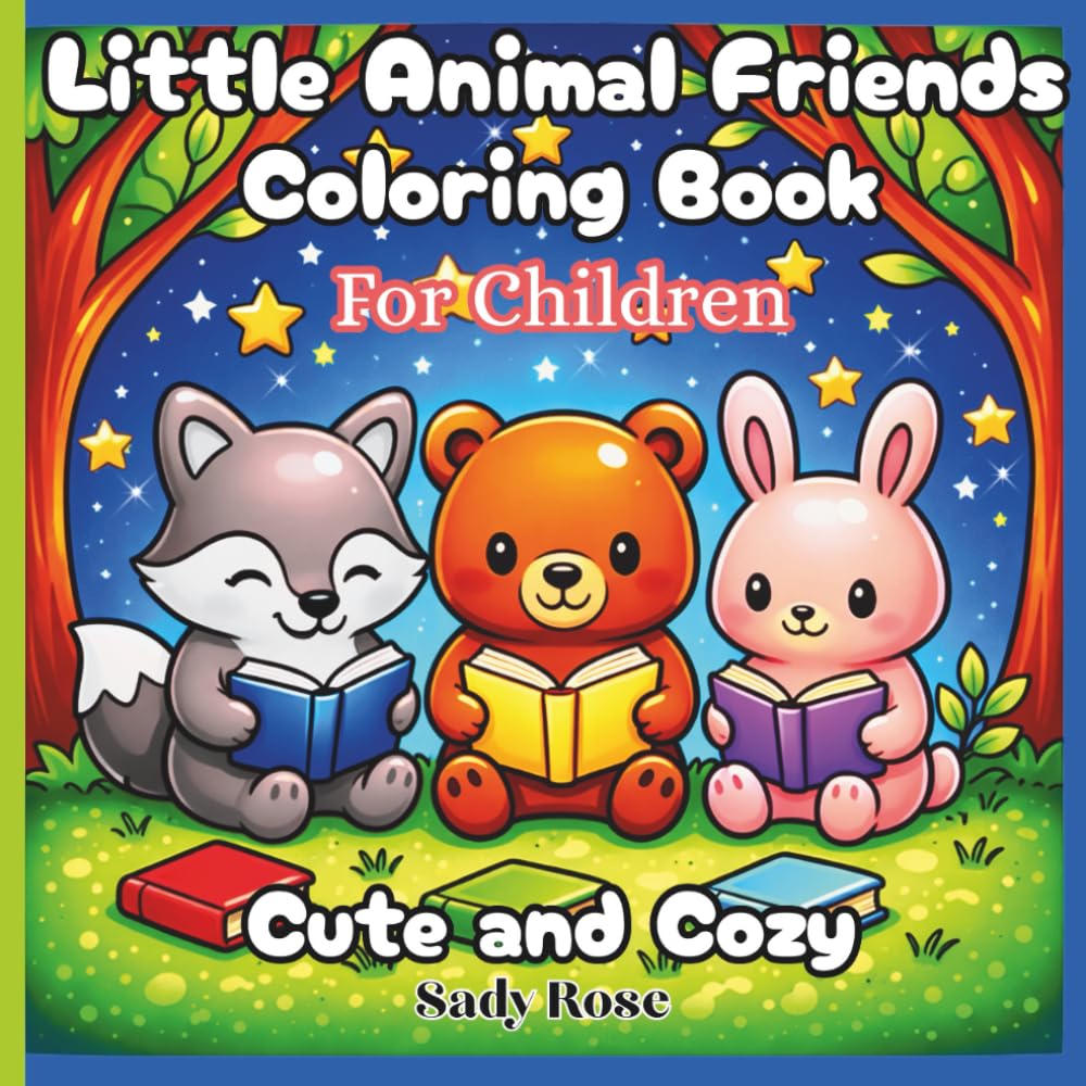 Little Animal Friends Coloring Book for Children Cute and Cozy: Cute Hygge Animal Coloring Book for Children