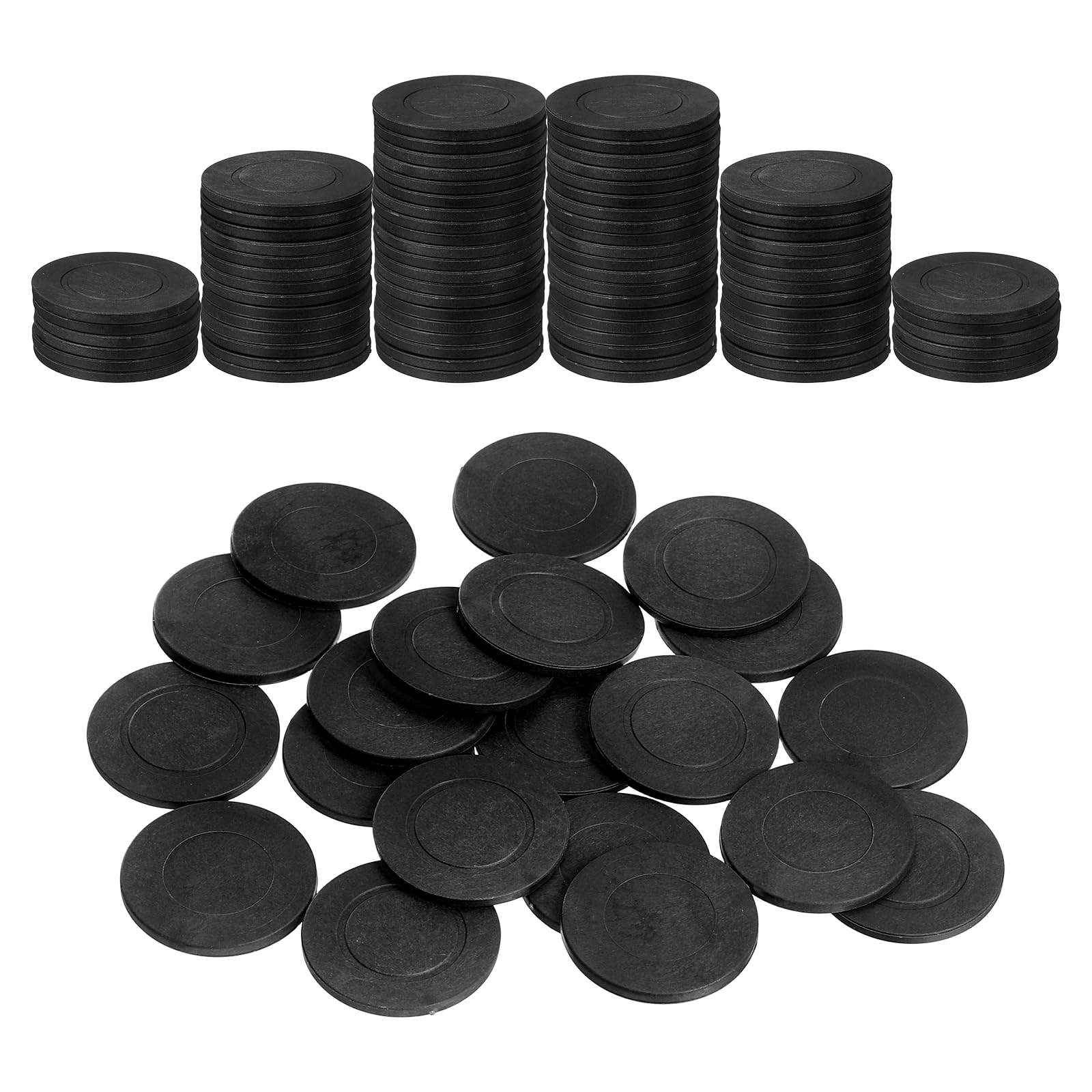 sourcing map 200Pcs 35 mm Plastic Poker Chips, Black