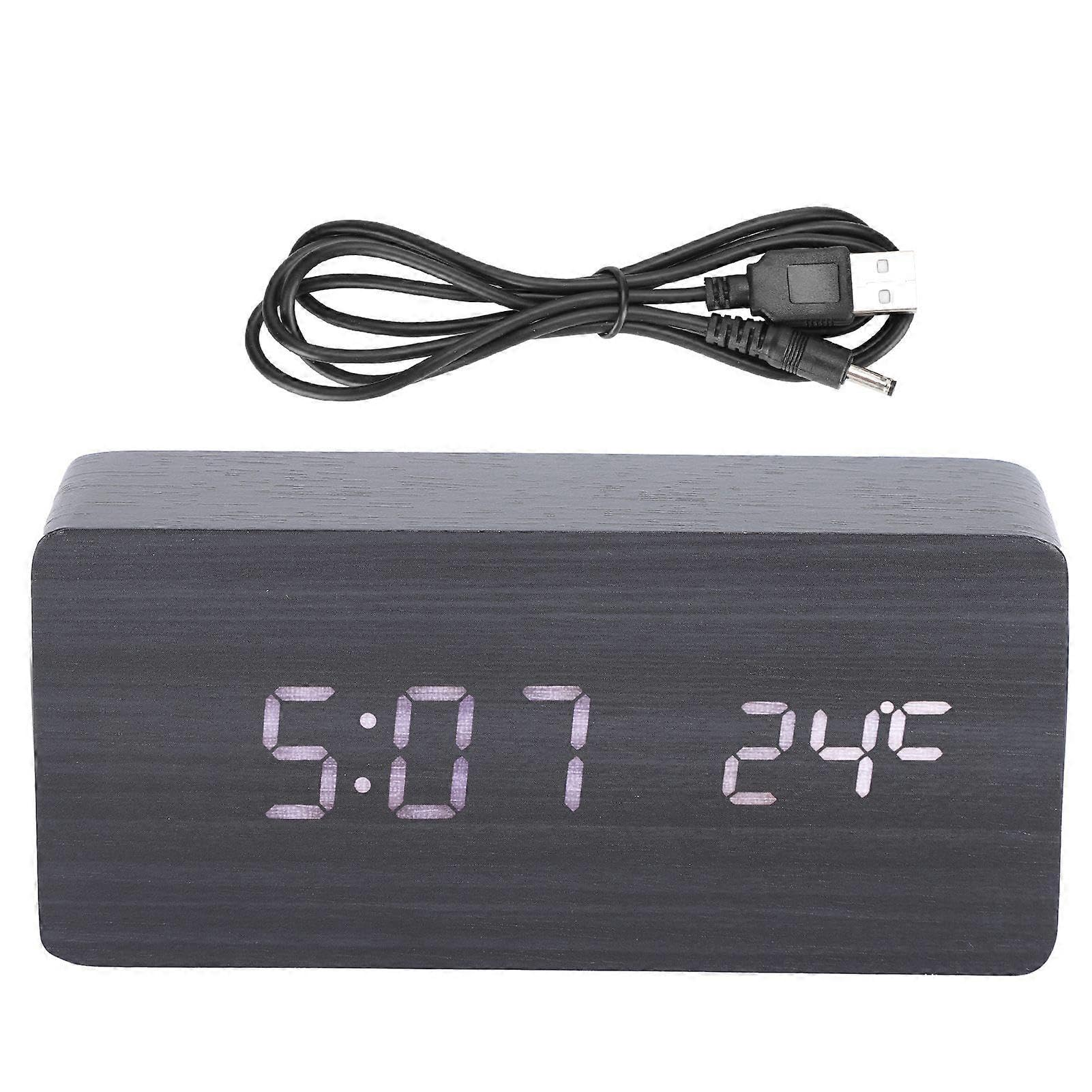 JOYHAPPST 2025 Latest Model LED Voice Control Digital Alarm Clock Time Date Temperature