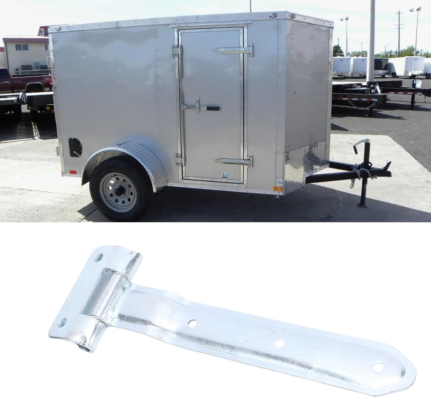 Fabater Cargo Utility Trailer RV Door Strap Hinge, Trailer Door Hinge, 12 Inch Metal Offset Bent Strap Hinge for Side Door Enclosed Cargo Utility, Trailer & RV Doors