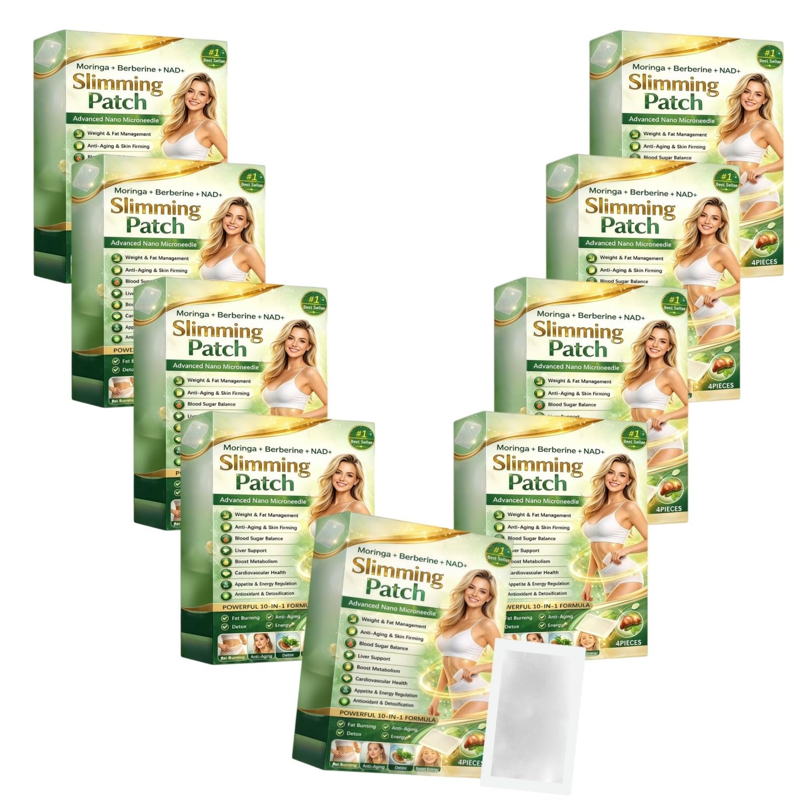 Moringa & Berberine Patch dimagrante 10 in 1 Nano Microneedle Patch Naturale Facile da Applicare Intimo Invisibile Rassoda la Pelle per Uomini Donne Uso quotidiano Tutti i tipi di corpo
