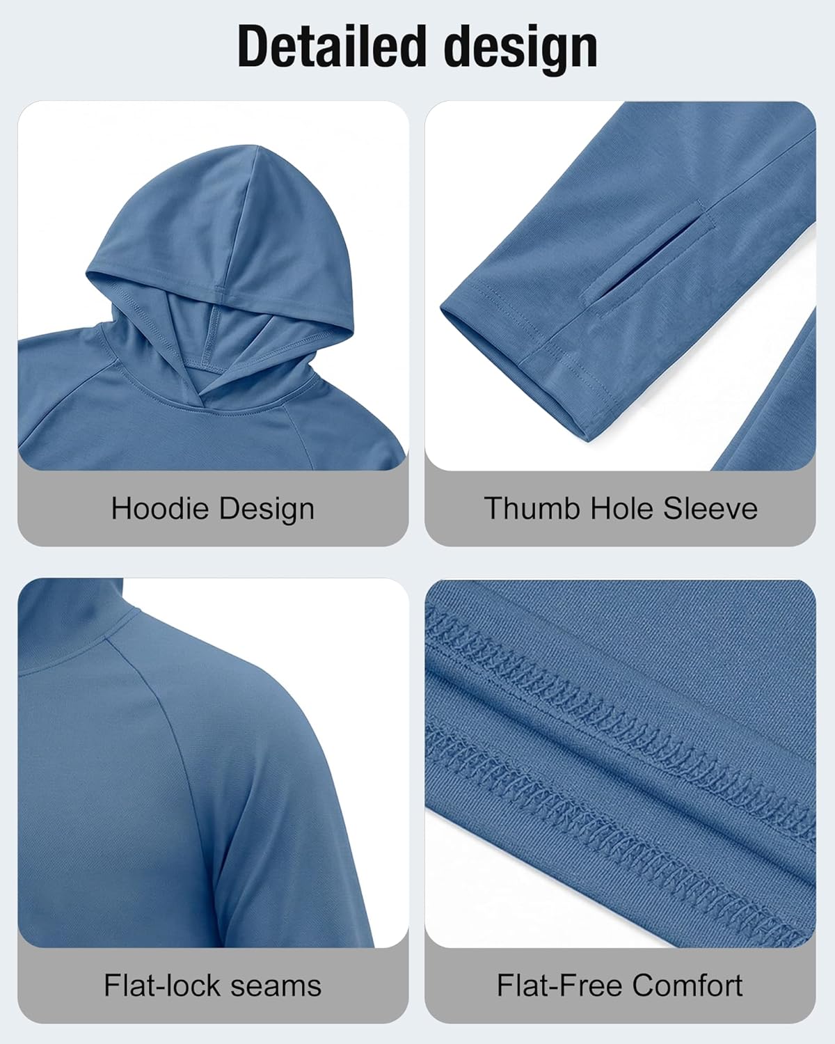 Boys' Hoodie Rash Guard Shirt UPF 50+, 3 Pack Long Sleeve Sun Protection Swim Tee Quick Dry, Lightweight Performance Top