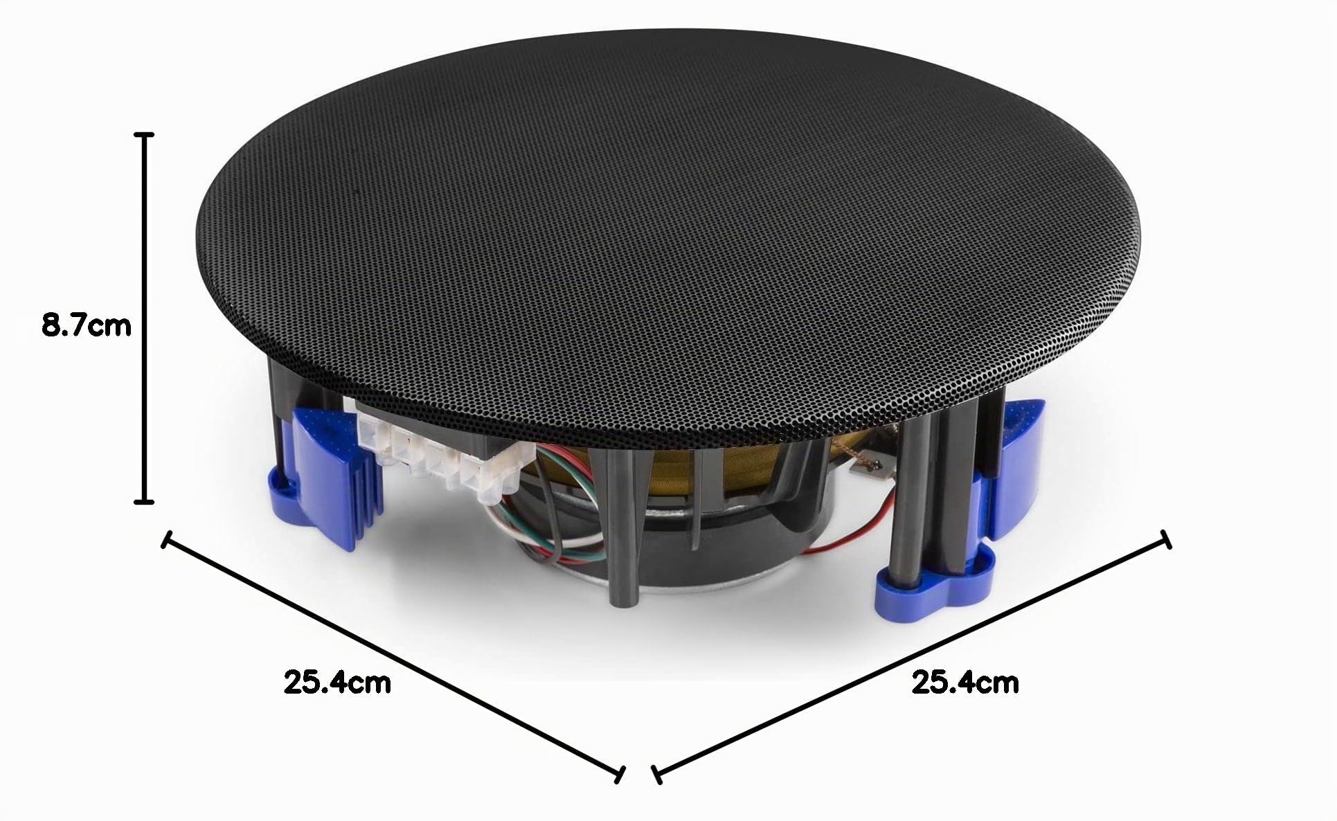 Power Dynamics NCSP8 - Deckenlautsprecher mit 8" Tieftöner, 40 Watt, 2-Wege Einbaulautsprecher, Magnet Gitter & Flaches Design – ideal für Wohnraum, Büros, Restaurants - 22,9cm x 8,7cm - Schwarz