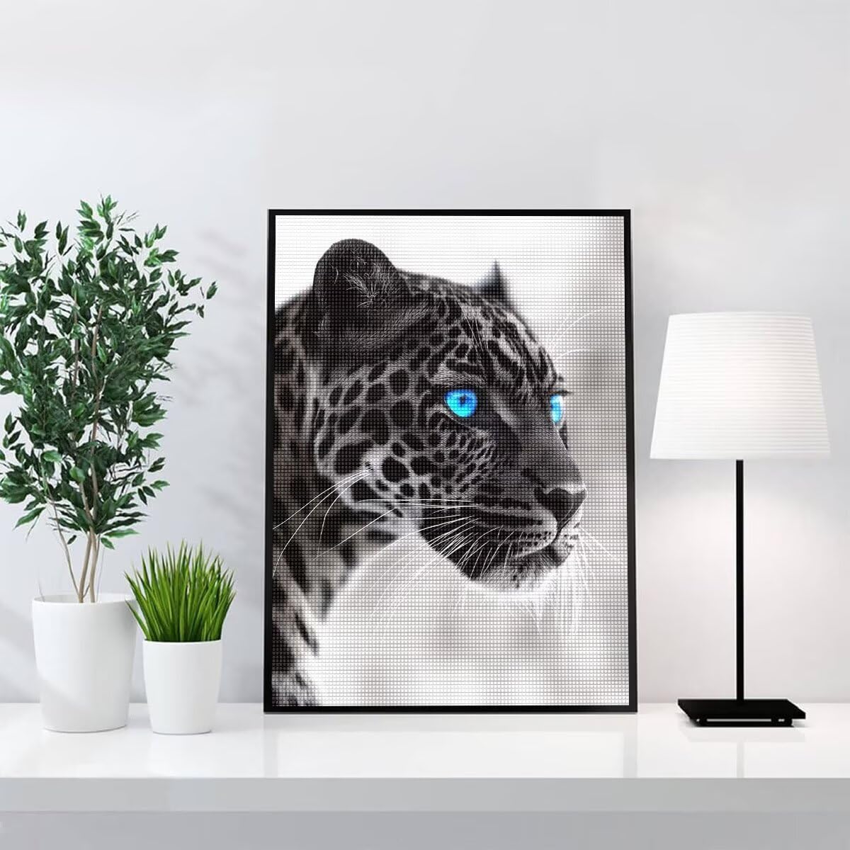 Diamond Painting Kit Completo, Diamond Painting Leopardo, 5D Quadrato Pittura Diamante Kit Manualidades Adultos DIY Diamantini Crystal Art Disegni Ricamo Punto Croce Artigianale, 60x90cm Africa j0-852