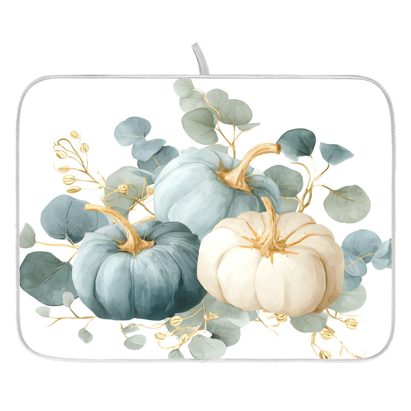 Tapis de séchage cuisine absorbant en microfibre épaisse motif citrouille