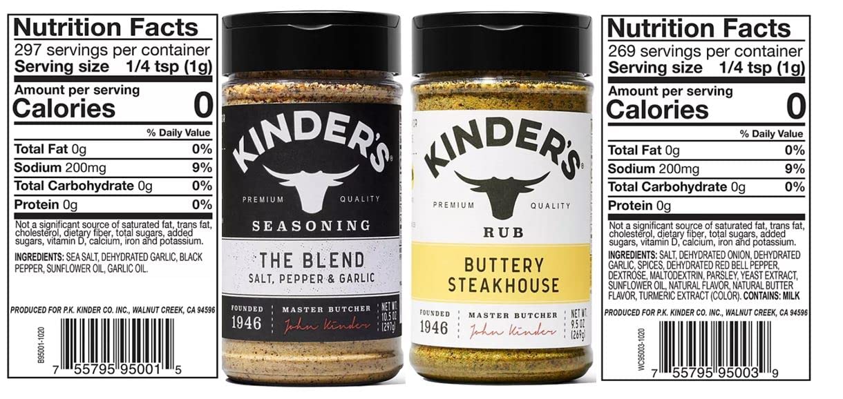 Kinders Seasoning The Blend Seasoning & Buttery Steakhouse Rub Are Gluten Free, Non GMO, No Added MSG | Pack of 2| Every Order is Elegantly Packaged in a Signature BETRULIGHT Branded Box!