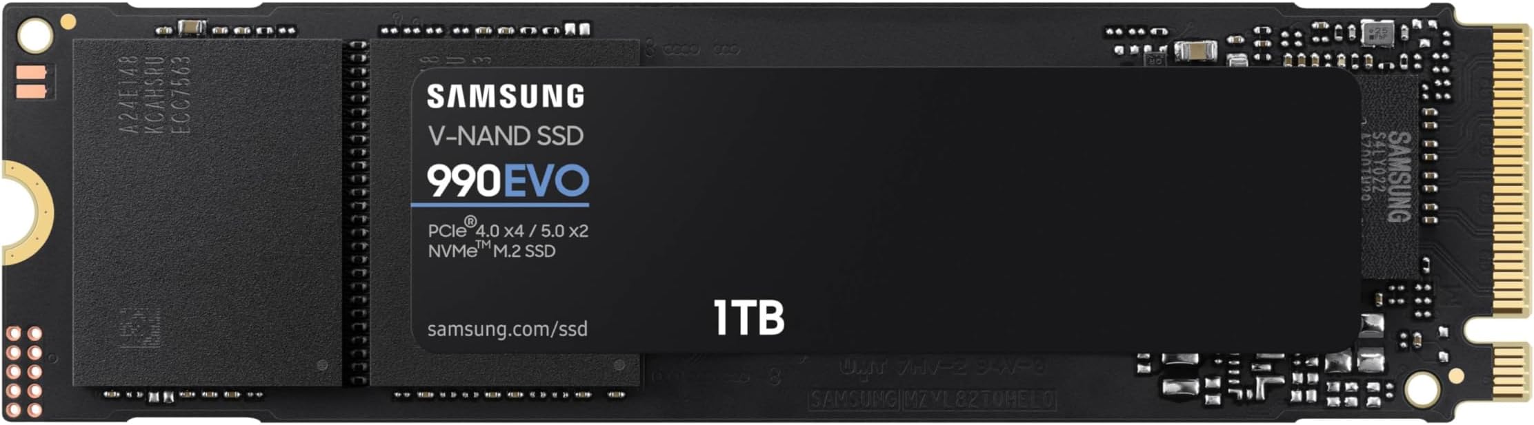 SAMSUNG 990 EVO SSD 1TB, PCIe Gen 4x4, Gen 5x2 M.2 2280 NVMe Internal Solid State Drive, Speeds Up to 5,000MB/s, Upgrade Storage for PC Computer, Laptop, MZ-V9E1T0B/AM, Black