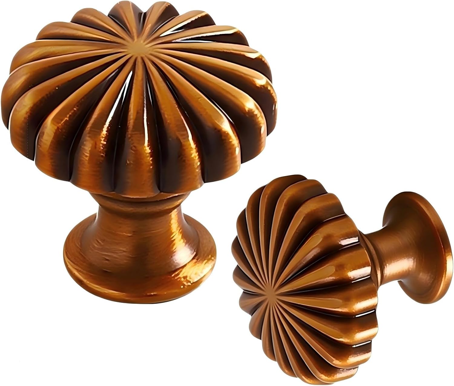 New 6 Pack Antique Brass Cabinet Knobs， Decorative Round Drawer Knobs, Cabinet Hardware for Kitchen Cabinets, Bathroom Vanity, Dresser and Furniture Drawers(Coffee)