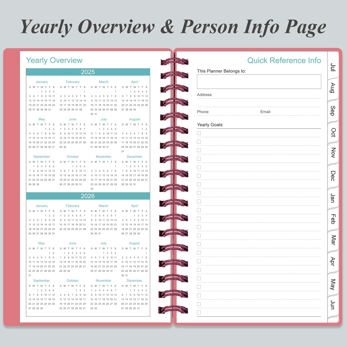 Snapklik.com : 2025-2026 Monthly Planner - July 2025 - December 2026