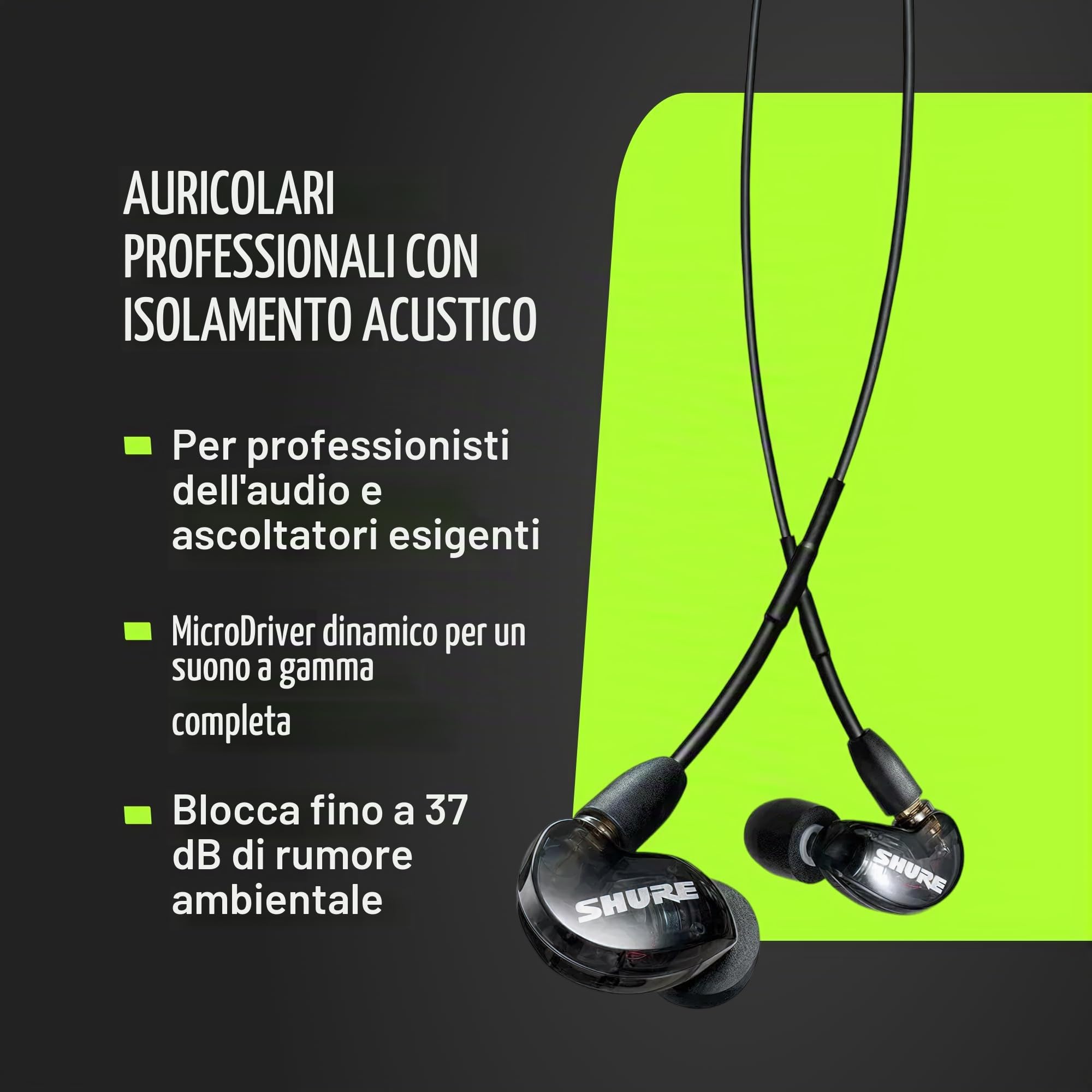 Shure SE215-CL Trasparente Intraurale cuffia