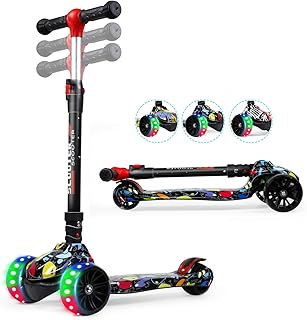 سكوتر دفع للاطفال من ايبكتيك، مع مقعد قابل للطي وقابل للازالة، ارتفاع قابل للتعديل، سكوتر دفع للاطفال الصغار من البنات والاولاد من عمر 2 الى 8 سنوات