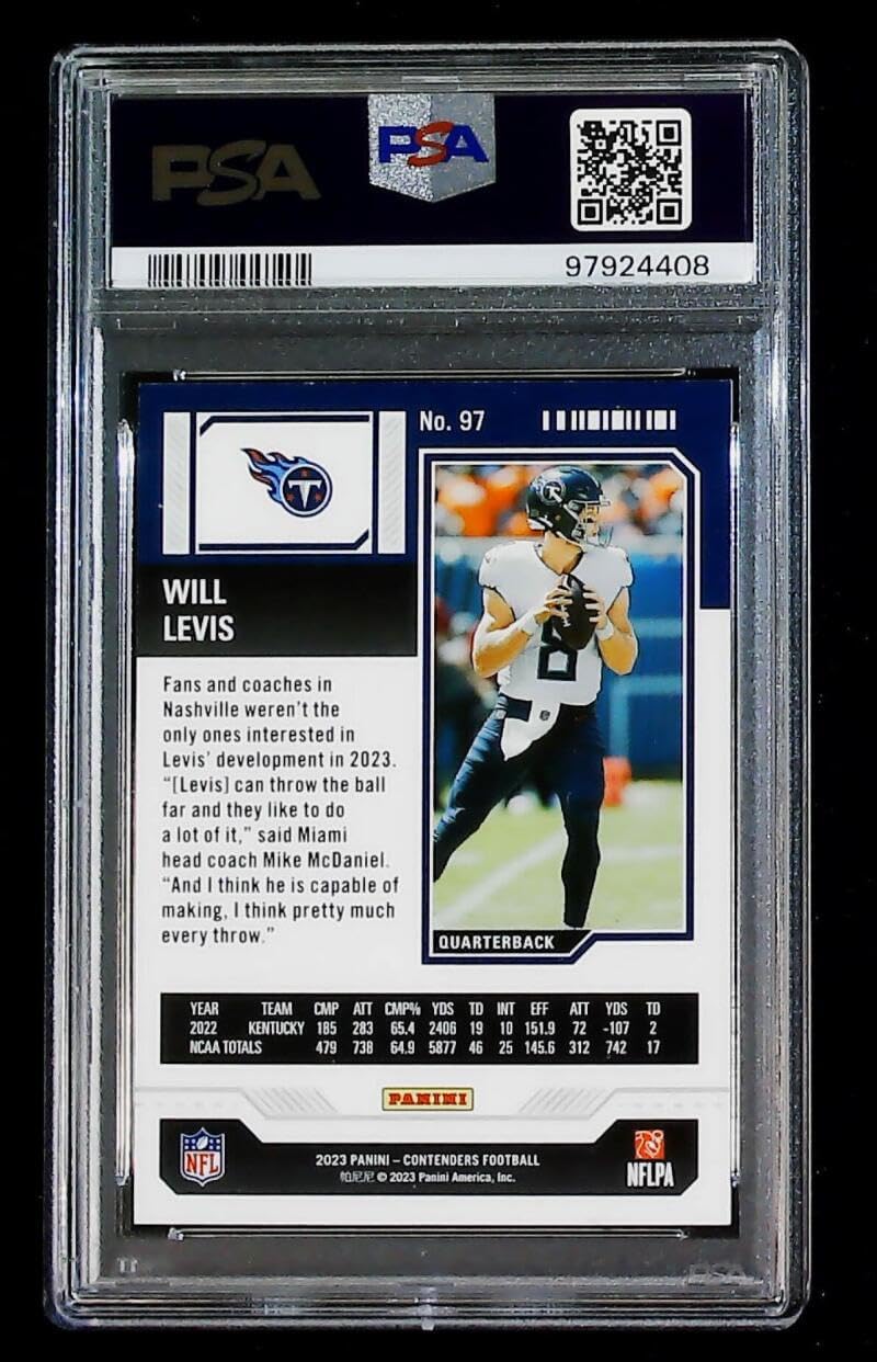 2023 Panini Contenders Green Game Ticket #97 Will Levis RC Rookie 119/175 Tennessee Titans NFL Football Trading Card Graded PSA 9 (MINT)