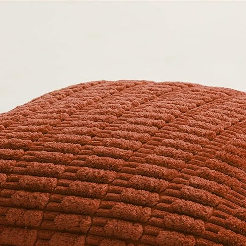 Miniatura 5 de Fancy Homi - Paquete de 2 fundas de almohada decorativas de color naranja quemado grandes de 24 x 24 pulgadas para sala de estar, sofá, cama, estilo