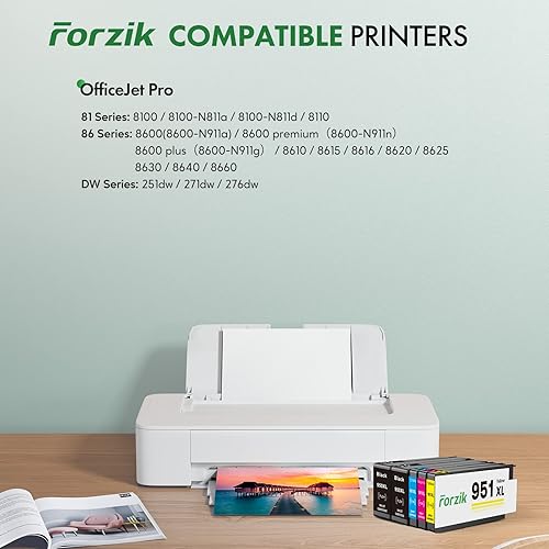 Miniatura 2 de Paquete de 5 cartuchos de tinta 950XL 951XL, color negro, cian, magenta, amarillo, paquete de 5 cartuchos de tinta 950 951, compatible con