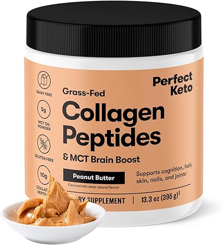 Perfect Keto - Proteína de colágeno en polvo con aceite MCT - Multi Suplemento, GF, alimentado con hierbas naturales, ideal para Dietas cetogénicas,
