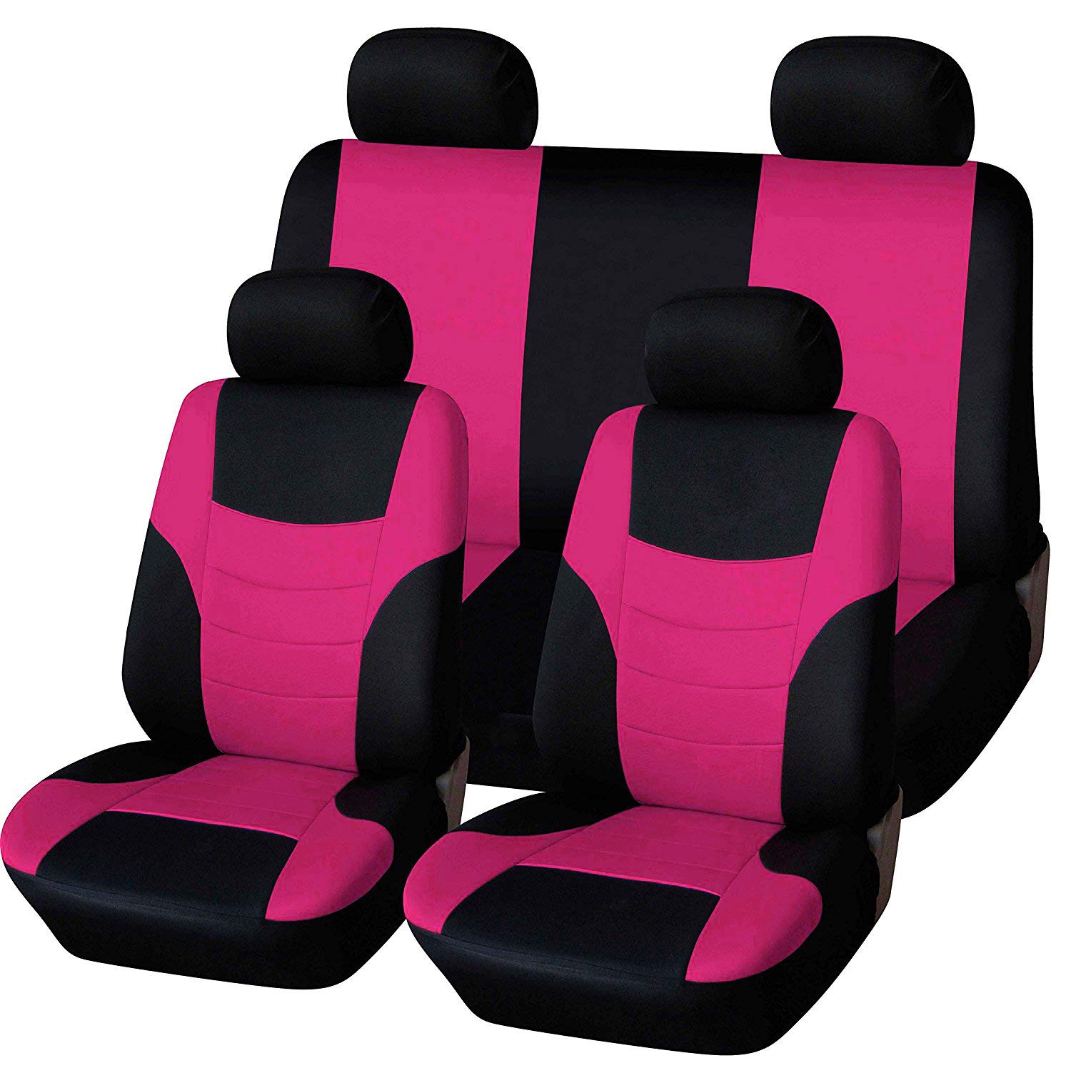 C-FUNN 8 Stks Polyester Stof Auto Volledige Seat Cover Kussenbeschermer