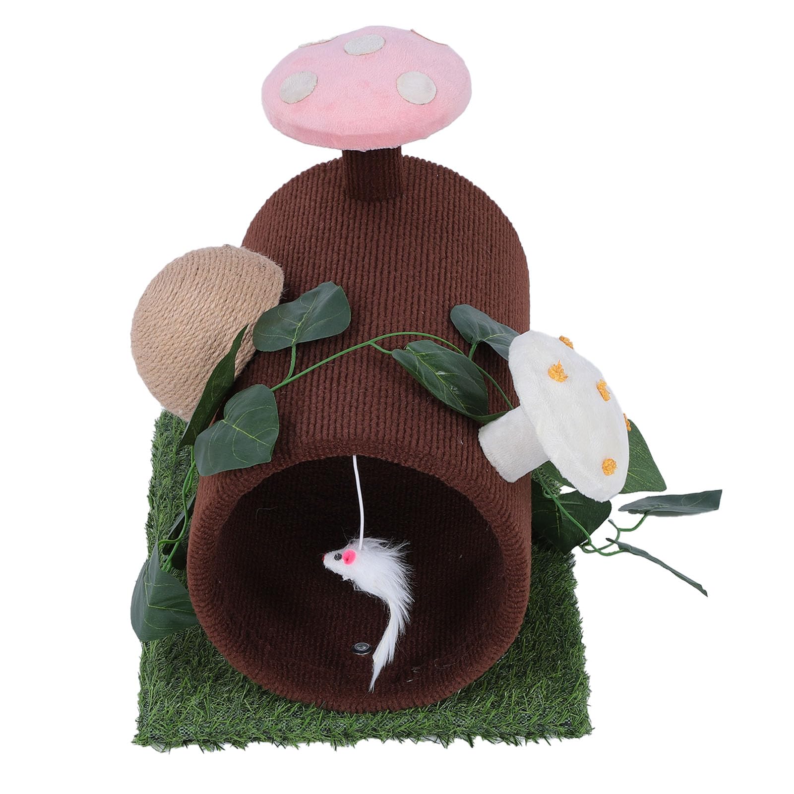 Túnel para Gatos con rascador, Marco Interactivo para trepar para Gatos, Juguete Multifuncional para túnel para Gatos con Bola rascadora, cómoda Cama para Gatos de Interior,
