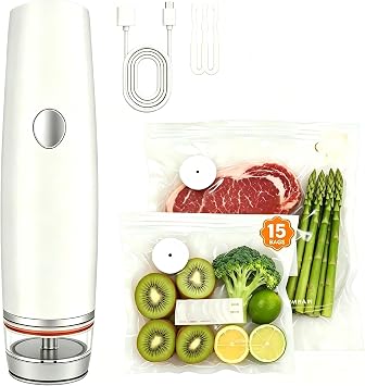 -80kPa Compact Vacuum Sealer for Food with 30 Reusable Bags