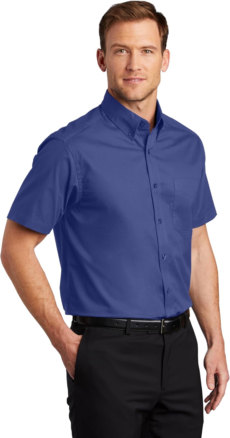 Clothe Co. Men's Short Sleeve Button Down Shirt with Front Pocket (Available in Big & Tall)