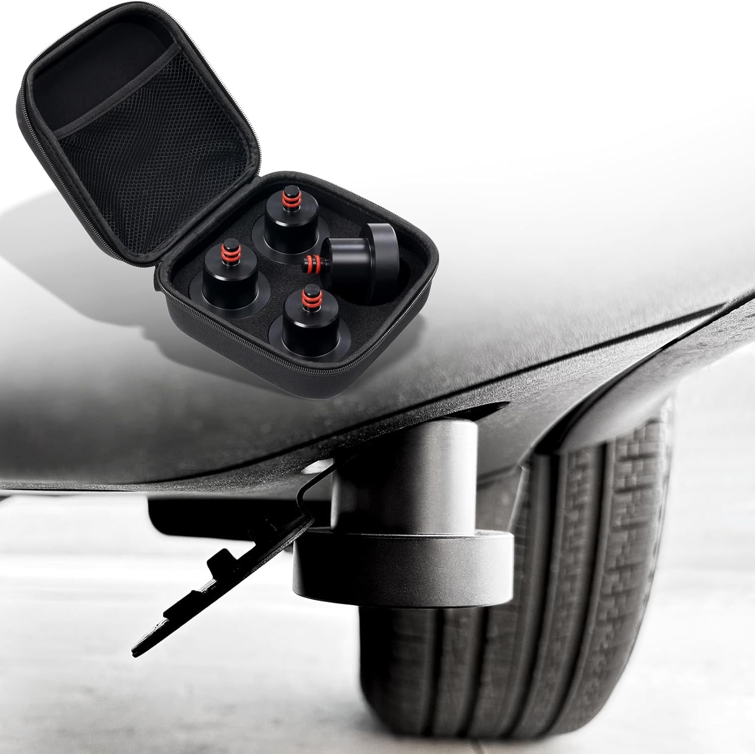 Jack Pads for Rivian R1S Accessories, for Rivian R1T Accessories, Rubber Lifting Jack Pad Set, 4-Pack Lightweight Design with Storage Bag