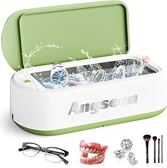 Ultrasonic Jewelry Cleaner Machine, 48KHz 640ml Portable Professional Jewelry Cleaner Ultrasonic Machine with 2 Timer Modes for Jewelry Retainer Glasses Denture