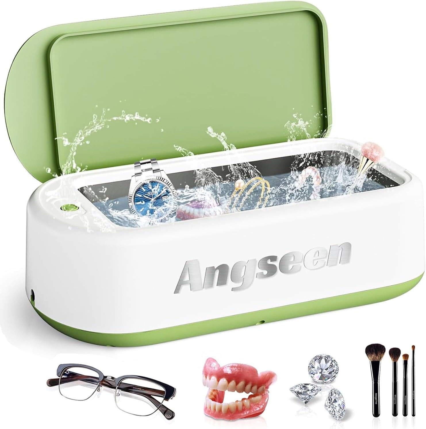 Ultrasonic Jewelry Cleaner Machine, 48KHz 640ml Portable Professional Jewelry Cleaner Ultrasonic Machine with 2 Timer Modes for Jewelry Retainer Glasses Denture