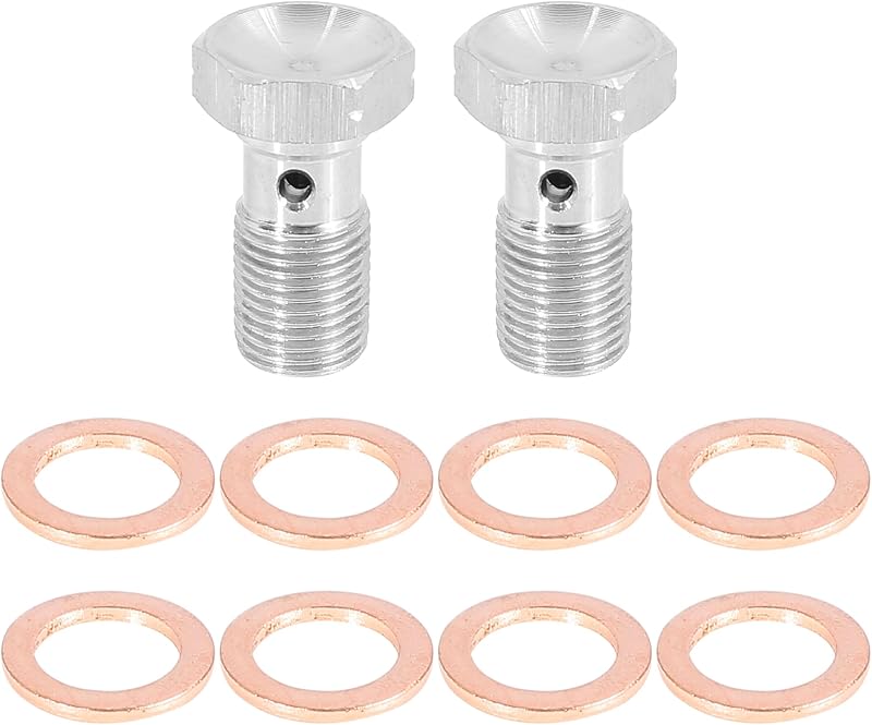 Adaptador de conexão banjo para freio X AUTOHAUX M10 x 1,0 em aço inoxidável – Kit com 2