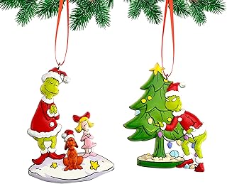 Christmas Tree Ornaments Decorations - 2 Pcs Resin Christmas Hangings Ornaments for Christmas Tree, Christmas Tree Decor for Indoors Home Decor (Style - 8)