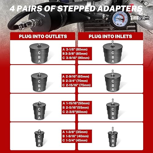 Miniatura 6 de Kit de prueba de fugas de turbo Boost de BILITOOLS, kit de prueba de fugas del sistema turbo de 10 piezas con abrazaderas de manguera T-Bolt para