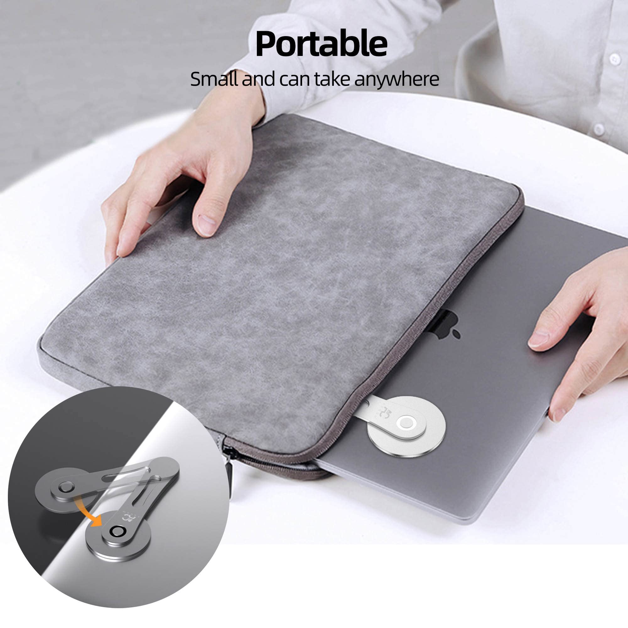 Support Magnétique Pour Téléphone Sur Ordinateur Portable - Clip Latéral, Aluminium - Compatible IPhone/Android - 13