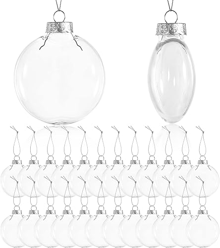 Adornos de plástico transparente para manualidades rellenables bolas de adornos de Navidad rellenables para árbol de Navidad bolas de adornos de