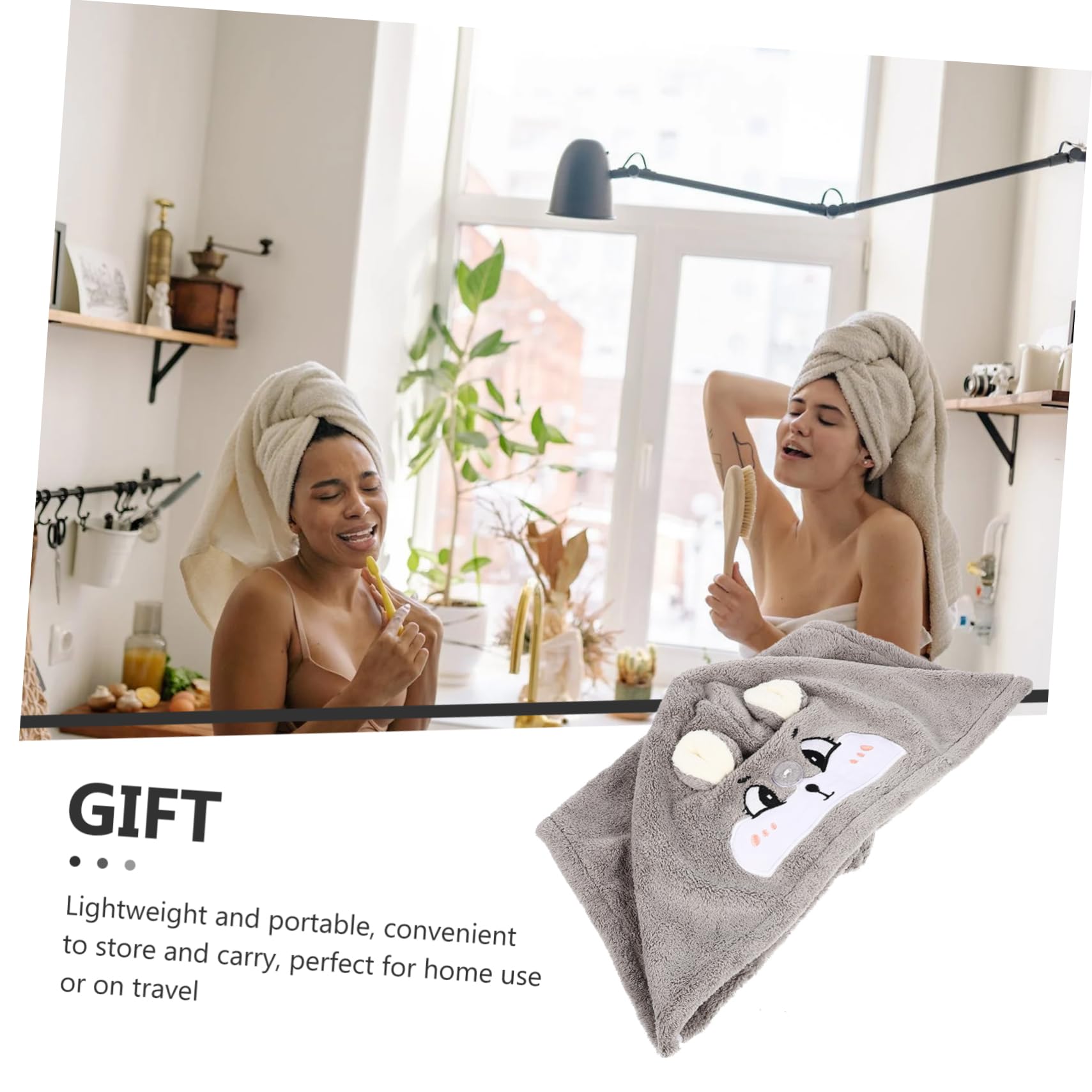 PRETYZOOM 3stücke Haarturban Für Damen Super Saugfähiger Trocknender Haarturban Mit Niedlichem Eichhörnchen-Design Zum Schnellen Trocknen Nasser Haare Nach Dem Waschen Komfortabel Und