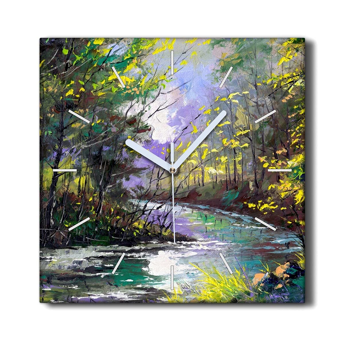 Horloge Murale sans Tic-Tac Toile Résout le Bruit de Salon 30x30cm
