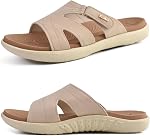 KuaiLu Womens Fashion Orthotic Slides Ladies Lightweight Athletic Recovery Yoga Mat Sandals Slip On Thick Cushion Slippers Sandals With Comfortable Plantar Fasciitis Arch Support