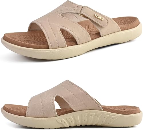KuaiLu - Sandalias ortopédicas de moda para mujeres, ligeras, tipo tenis deportivos, con plantilla de goma suave. Sandalias con cierre tipo slip-on,
