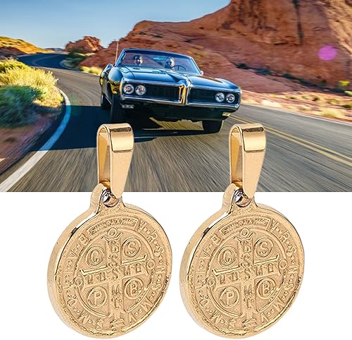 Miniatura 5 de Saint Benedict Pendant, Pendant Elegant Stainless Steel Double Sided Relief Pend Saint Benedict Medal and Information Card Craftsmanship