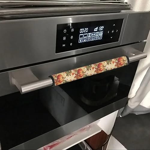 Miniatura 201 de Juego de 4 fundas protectoras de repuesto para manija de puerta de refrigerador con temática de té de la tarde para microondas, horno, refrigerador